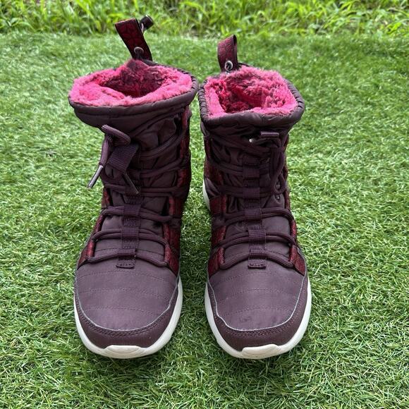 Nike Womens Size 8 US Roshe Run Hi Sneaker Boot Ankle Boots Maroon 615968-601‎ - Picture 3 of 9